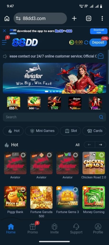 88DD Game registered page