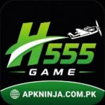 H555 Game logo with green H555 text and APKNINJA.COM.PK branding