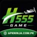H555 Game logo with green H555 text and APKNINJA.COM.PK branding